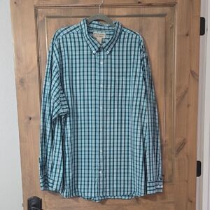 Duluth Trading Co Blue Plaid Button Down Shirt